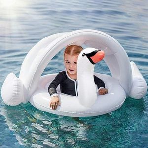 Dubbulon Bouée Bébé Piscine Avec Pare-Soleil - Flotteur Sans Gonflage 3-24 Mois Sécurité