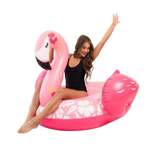 Bouée XL gonflable flamant rose piscine aile