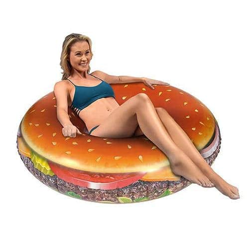 Femme dans bouée XL hamburger