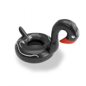 Bouée porte verre gonflable cygne noir